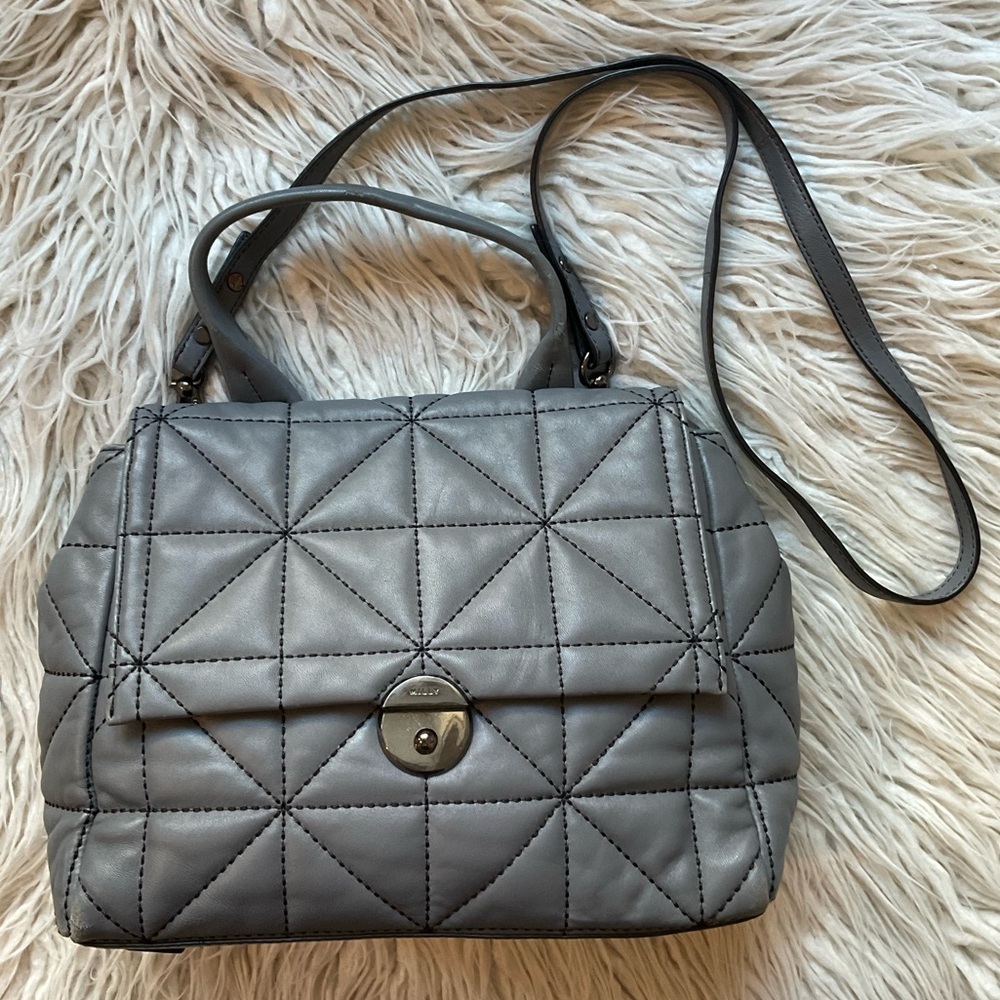 Milly Gray Quilted Crossbody Bag